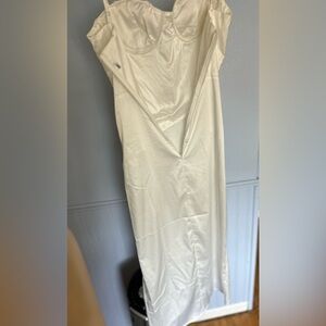 Pearl white silk dress/Medium size